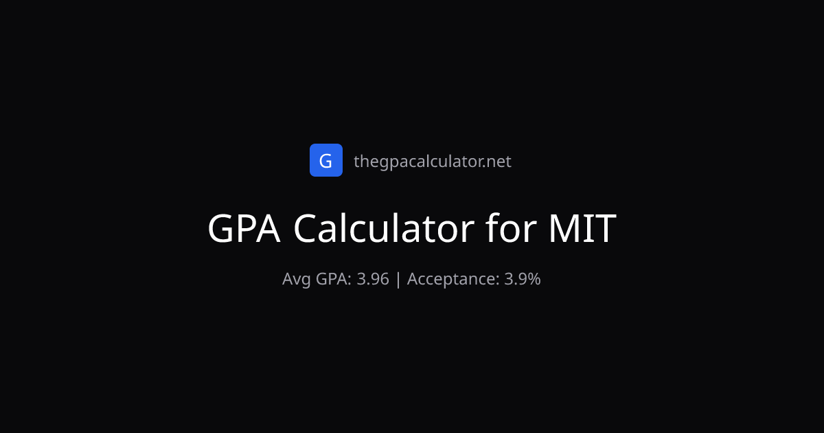 GPA Calculator for MIT — 2025-2026