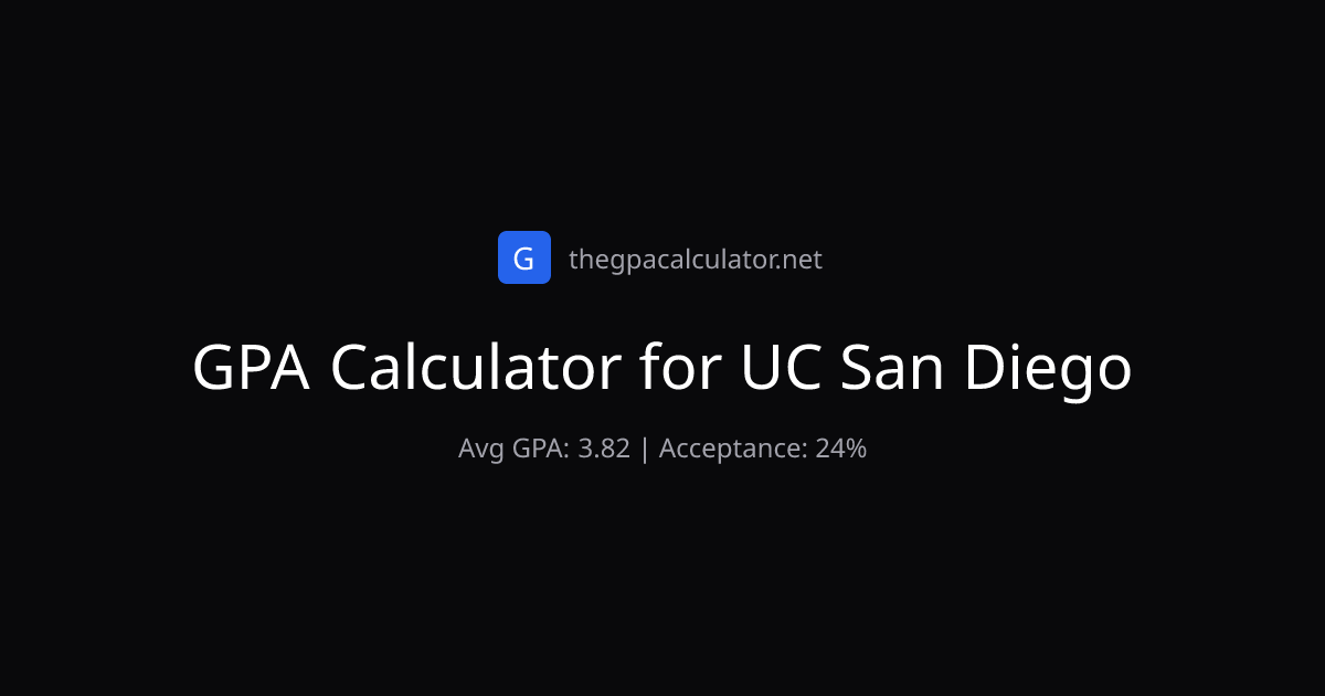GPA Calculator for UC San Diego — 2025-2026